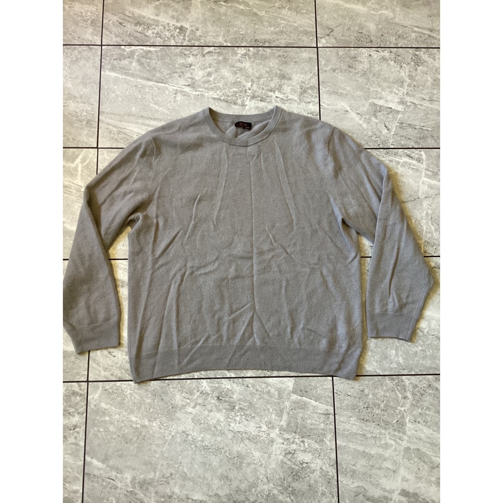 Quince Mens 100% Mongolian Cashmere Crewneck Sweater Gray XXL 1614